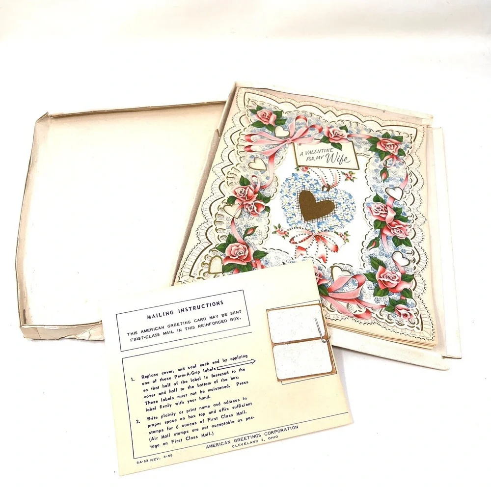 Vintage Valentines Day Greeting Card American‎ Stanley Greetings Box Included